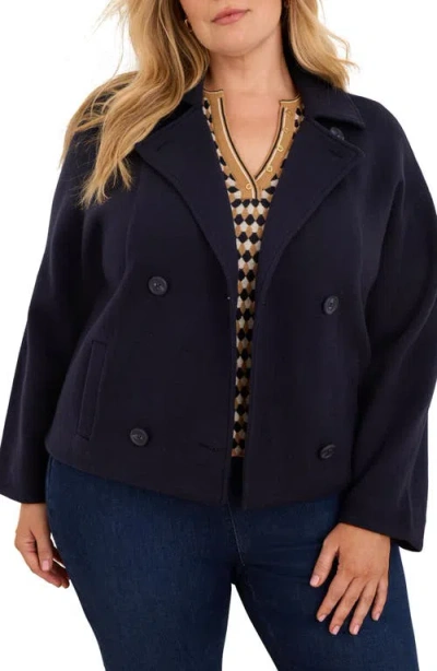 Nic + Zoe Nic+zoe Cool Nights Knit Jacket In Blue