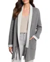 Nic + Zoe Cool Nights Reversible Fringe Jacket In Nickel In Grey