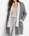 Nic + Zoe Cool Nights Reversible Fringe Jacket In Nickel In Grey