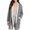 Nic + Zoe Cool Nights Reversible Fringe Jacket In Nickel In Nickel