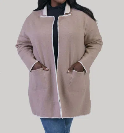 Nic + Zoe Cool Nights Reversible Knit Jacket - Plus In Macroon In Neutral