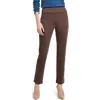 Nic + Zoe Nic+zoe Copley Pull-on Straight Leg Ponte Pants In Brown