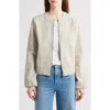 Nic + Zoe Nic+zoe Cord Knit Bomber Jacket In Gray