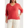 Nic + Zoe Nic+zoe Cotton & Cashmere Blend V-neck Sweater