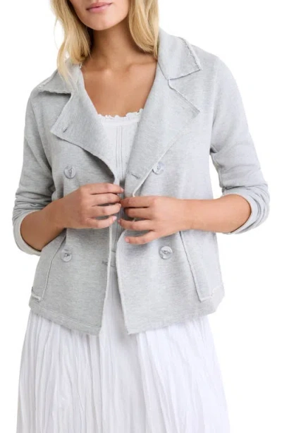Nic + Zoe Nic+zoe Cotton Blend French Terry Jacket In Gray