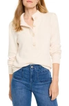 Nic + Zoe Nic+zoe Cotton Blend Henley Sweater In Classic Cream