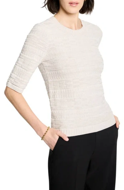 Nic + Zoe Nic+zoe Cotton Blend Jacquard Sweater In Metallic