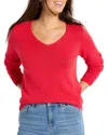 Nic + Zoe Cotton Cord Soft V-neck Sweater