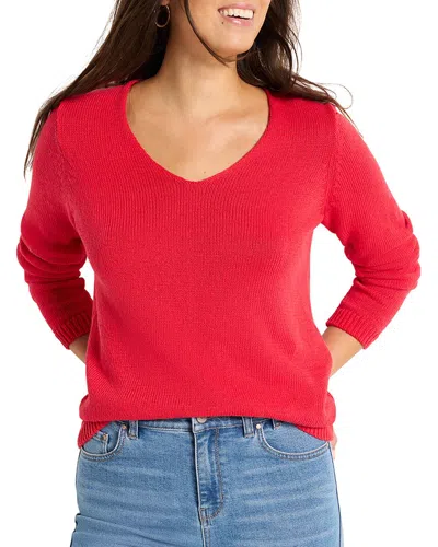 NIC + ZOE NIC + ZOE COTTON CORD SOFT V-NECK SWEATER