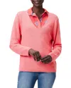 Nic + Zoe Cotton Cord Soft V Neck Sweater In Red