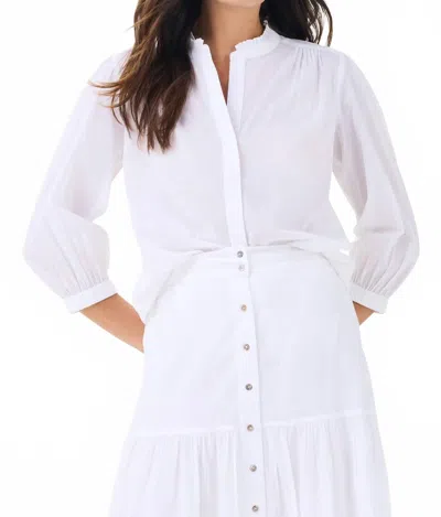 Nic + Zoe Cotton Girlfriend Shirt In Paper White