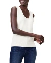 Nic + Zoe Scoop Neck Cotton Sweater Tank In Classic Cream