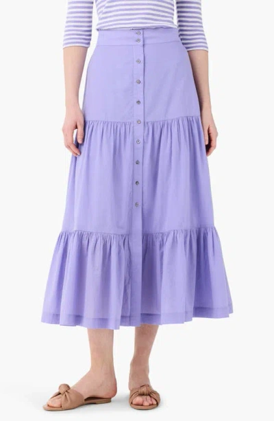 Nic + Zoe Cotton Tiered Skirt In Lavender