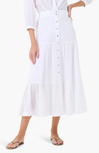 Nic + Zoe Cotton Tiered Skirt In Paper White