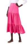 Nic + Zoe Cotton Tiered Skirt In Wild Pink