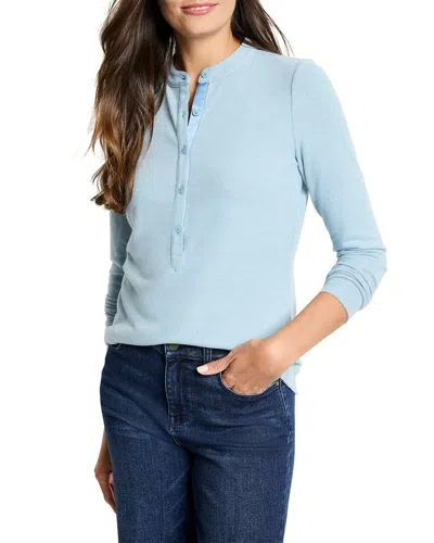 Nic + Zoe Petite Cozy Long Sleeve Henley In Pink