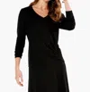 Nic + Zoe Cozy Long Sleeve Ribbed Top In Black