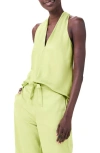 Nic + Zoe Nic+zoe Crêpe De Chine Halter Top In Grasshopper
