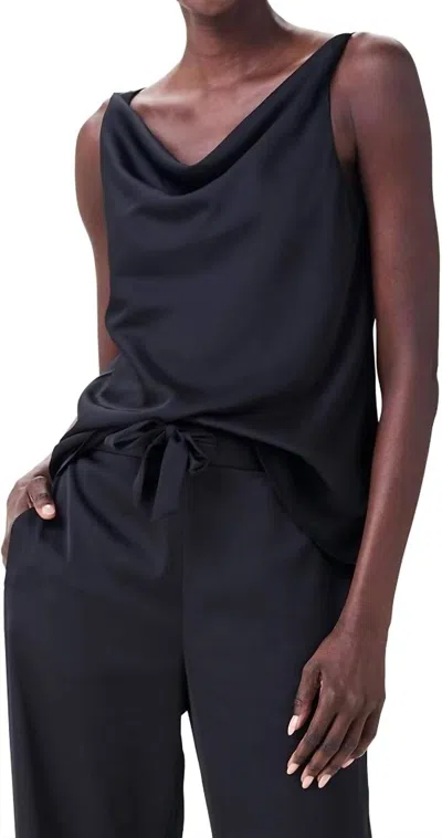 Nic + Zoe Crepe Drape Tank - Plus In Black Onyx
