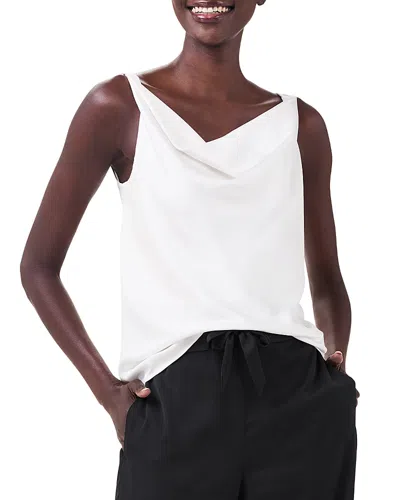 Nic + Zoe Womens Drapey Cowl Neck Pullover Top In White