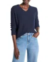 Nic + Zoe Nic+zoe Crimpy V-neck Sweater In Blue