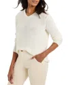 Nic + Zoe Nic+zoe Crimpy V-neck Sweater In Classic Cream