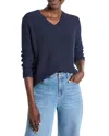 Nic + Zoe Nic+zoe Crimpy V-neck Sweater In Dark Indigo