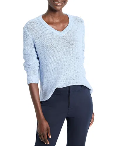 Nic + Zoe Nic+zoe Crimpy V-neck Sweater In Powder Blue