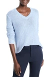 Nic + Zoe Nic+zoe Crimpy V-neck Sweater In Blue