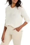 Nic + Zoe Nic+zoe Crimpy V-neck Sweater In Classic Cream