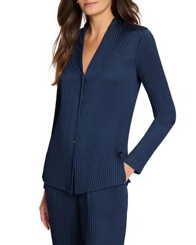 Nic + Zoe Nic+zoe Crinkle Crepe Shirt In Blue