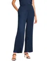Nic + Zoe Nic+zoe Crinkle Plissé Crepe Wide Leg Pants In Blue