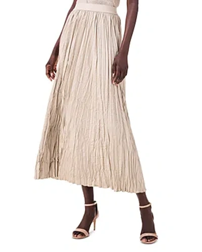 Nic + Zoe Nic+zoe Crinkle Crush Plissé Midi Skirt In Brown Rice