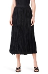 Nic + Zoe Nic+zoe Crinkle Crush Plissé Midi Skirt In Black Onyx