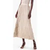 Nic + Zoe Nic+zoe Crinkle Crush Plissé Midi Skirt In Brown Rice