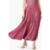 Nic + Zoe Nic+zoe Crinkle Crush Plissé Midi Skirt In Terra