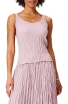 Nic + Zoe Nic+zoe Crinkle Crush Plissé Tank In Blushed Khaki