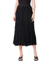 Nic + Zoe Nic+zoe Crinkle Crush Plissé Midi Skirt In Black
