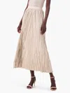 Nic + Zoe Nic+zoe Crinkle Crush Plissé Midi Skirt In Beige