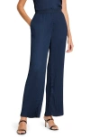 Nic + Zoe Nic+zoe Crinkle Plissé Crepe Wide Leg Pants In Dark Indigo
