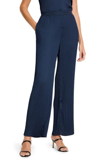 Nic + Zoe Nic+zoe Crinkle Plissé Crepe Wide Leg Pants In Dark Indigo