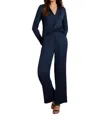 Nic + Zoe Crinkle Wide Leg Pant In Dark Indigo In Purple