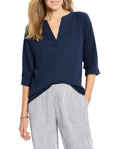 Nic + Zoe Nic+zoe Elbow Sleeve Split Neck Top