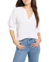 Nic + Zoe Nic+zoe Elbow Sleeve Split Neck Top