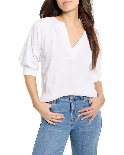 Nic + Zoe Nic+zoe Elbow Sleeve Split Neck Top
