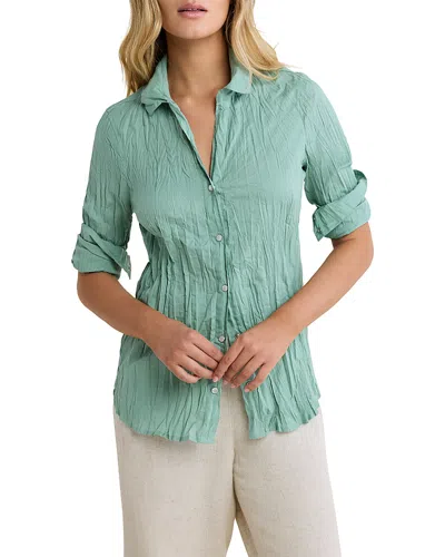 Nic + Zoe Nic+zoe Crinkled Shirt In Blue
