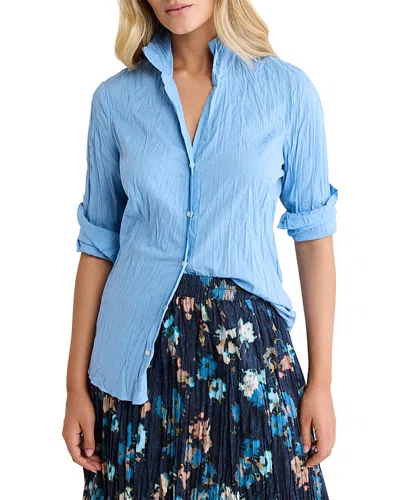 Nic + Zoe Nic+zoe Crinkled Shirt In Blue