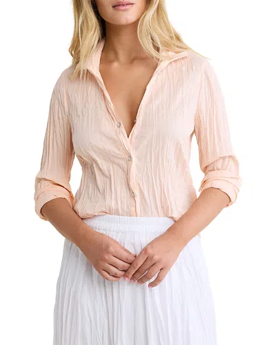 Nic + Zoe Nic+zoe Crinkled Shirt In Pink