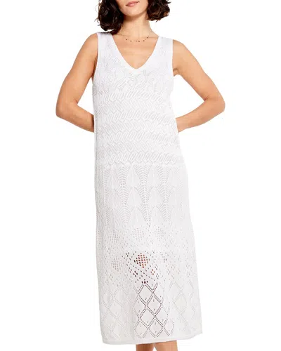 Nic + Zoe Nic+zoe Crochet Statement Midi Dress In White