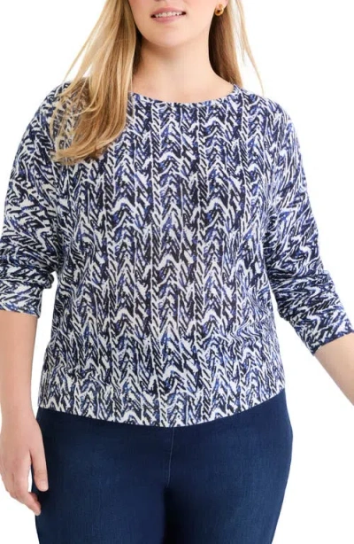 Nic + Zoe Nic+zoe Crosshatch Sweater In Multi